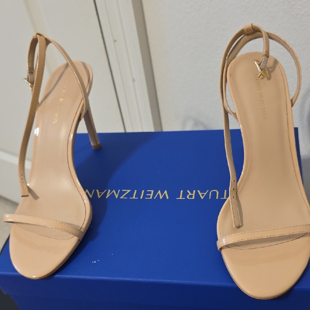 Stuart Weitzman Beige Strappy Heels